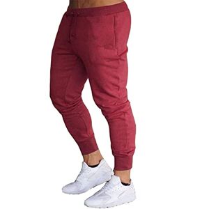ABNMJKI Jogging Pants Running Sweatpants Men Joggers Cotton Pants Gym Men Pants Sport Skinny Printing Sportswear Long Trousers Men Clothing (Color : Red, Size : XL)