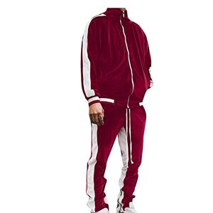 RLEHJN Tracksuit Mens Full Set UK Clearance Sports Contrast Cord Jogging Bottoms Tracksuit Suits Sets Full Zip Sweatshirts and Trousers Sportswear for Gym Training 2 Piece