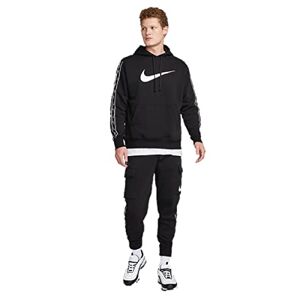 Nike 2 Piece Tracksuit Repeat Men's Sportswear Hoodie Sweatshirt jogger top White Black Cotton Men Size X-Large XL