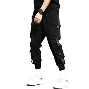 ABNMJKI Jogging Pants Men Jogging Running Pants Man Sport Joggers Trousers Training Weatpants Gym Fitness Trackpants Loose Pants Sportswear (Color : Black, Size : S)