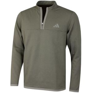 adidas Golf Mens Microdot Sweater - Olive Stripe/Silver Pebble - S