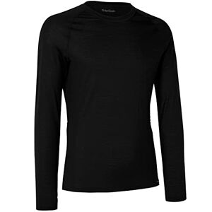GripGrab Merino-Wool Polyfibre Long Sleeve Cycling Base Layer - Thermal Bicycle Hiking Under-Shirt - Black and Navy-Blue