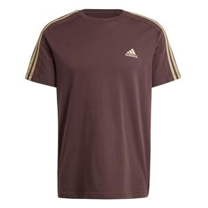 adidas Men's Essentials Single Jersey 3-stripes Tee Short Sleeve T-Shirt, Shadow Brown F23, 4XL Tall 3 inch (Plus Size)