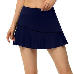 KYATON Tennis Skirt Tennis Running Skirts Sports Yoga Sports Fitness Skirts-Sailor Blue - Black-M