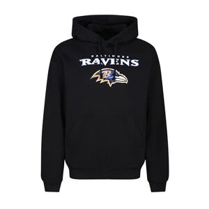 Recovered NFL Hooded Sweatshirt - Baltimore Ravens Men Cotton Football Hoodie Jackets Pullover Front Pockets for Sports Gym Workout Jogging Black-L