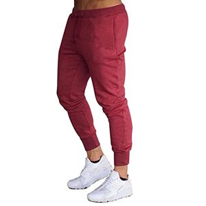 ABNMJKI Jogging Pants Trend Sports Pants Men's Fitness Running Trousers Fashion Casual Foot Pants (Color : Red, Size : Medium)