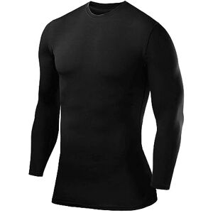 Thorogood Sports PowerLayer Compression Tops for Men and Boys Base Layers Men Running Top Thermal Shirt - Black, XS