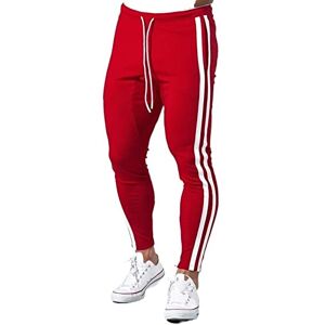 ABNMJKI Jogging Pants Men Skinny Joggers Pants Sports Gym Trouser Tracksuit Fitness Bodybuilding Training Running Sweatpants Male Cotton Track Bottoms (Color : Red, Size : XL)