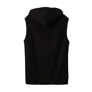 Milax Men's Vest Tops Mens Boys Sleeveless Hooded Men's Workout Sleeveless Hoodie Dry Fit Sleeveless Hoodie Workout Shirts Gym Workout Running Hooded Black