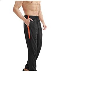 ABNMJKI Jogging Pants Jogging Sports Pants Summer Men Trousers Breathable Cycling Running Basketball Sweatpants Male Soccer Training Pant Football (Color : Orange, Size : S)