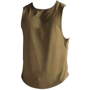 Generic Tank Top Buttons Men's Spring/Summer Sports Leisure Muscle Fitness Mesh Breathable Quick Drying Plain Sleeveless Tank Top for Men Yellow Tops Men, khaki, 3XL