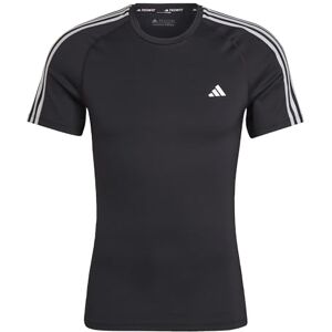 adidas Male Adult T-Shirt (Short Sleeve) Techfit 3-Stripes Training Black