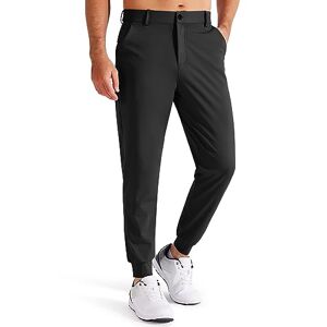 Libin Men's Golf Joggers Stretch Slim Fit Golf Pants Jogging Bowling Outdoor Chino Trousers Sports Running Casual with Pockets, Black XL