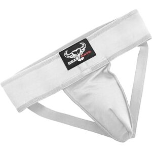 Beast Rage Boxing Groin Guard Cup Men Sweat-absorbent Ventilated Adjustable Sparring Groin Protector Jockstrap Taekwondo Karate Training Underwear Jiu Jitsu BJJ Protection Kickboxing MMA Muay Thai (WHITE, M)