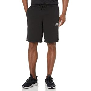 adidas Men's Standard Essentials Fleece 3-Stripes Shorts, Black/White, X-Large