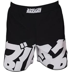 Scramble BAKA MMA Fight Shorts- Black & White. Grappling Training Gym Shorts for Men, Suitable for : BJJ, Muay Thai, Boxing, Kick Boxing, Running & Gym. Martial Arts Workout Clothing- M