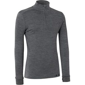 GripGrab Unisex's Merino-Wool Bamboo Half Zip Long Sleeve Thermal Base Layer-High-Performance Viscose Winter Bicycle Under-Shirt, Grey, Small