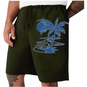 ⭐ Shorts For Men Uk,240602dia2538 Work Shorts Summer Shorts Pockets Work Clothes for Men Elastic Waist Men Hiking Shorts Drawstring Cargo Trousers for Men Hawaiian Print Mens Shorts Gym Walking Shorts