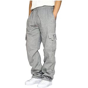 RONGbbppQ Trousers Mens,Mens Tracksuit Bottoms Mens Running Pants Mens Casual Pants with Pockets Mens Cargo Trousers Sweatpants Mens Casual Running Athletic Pants Gray, 4XL