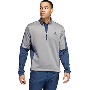 adidas Mens Color Block Quarter Top Grey M