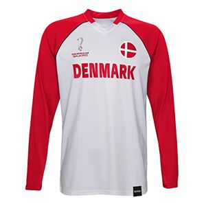 FIFA Official World Cup 2022 Classic Long Sleeve Tee, Mens, Denmark, Small Red/White