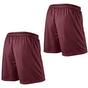 Prostyle Sports 2 X Mens Sport Shorts Football Shorts Gym XS - S - M - L - XL - XXL (Maroon, XXL)