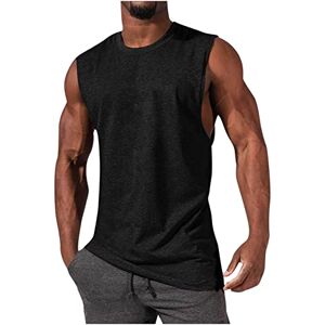 Snakell Running Muscle Tank Top for Men Sleeveless T-Shirts Workout Tank Tops Man Cotton Gym Sports Training Bodybuilding Fitness Top Summer Casual Vest Blouse Shirts Athletic Sports Muscle (Black, S)