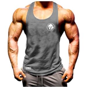 Sonswitharthritisprivatelimited Blooded Spartan Vest Pocket Gym Clothing Bodybuilding Training Workout Exercise MMA Boxing Gift Tank Top (UK, Alpha, L, Regular, Regular, Charcoal)