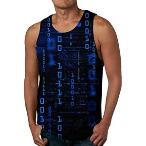 Snakell Men's Tank Top Sleeveless T-Shirt Vest Tops for Men Graphic Gym T-Shirts Summer Athletic Muscle Tank Workout Running Bodybuilding Training Fitness Tank Top Cotton Vests Sports T Shirt (Blue, XXXXL)