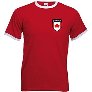 Canada Canadian Retro Football National Sports Team T-Shirt (Medium) Red//White