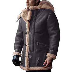 Cheap! Big Promotion! Clearance Men Winter Warm Down Jacket Ski Snow Thick Hooded Puffer Coat Padded Jacket White Men's Fall/Winter Fashion Fleece Jacket Stretch Washed Top Jacket Fishing Hunting Shooting Farming Riding Dark Grey XL