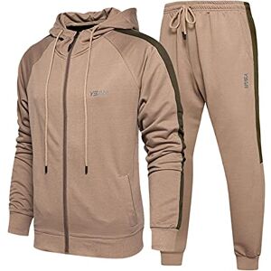 FGDH Tracksuit Mens Full Set,Tracksuit Mens Full Set Home Clothes Fitness Jogging Soft and Warm Tracksuit Sportswear Club Tracksuit Men Mens Gifts Khaki