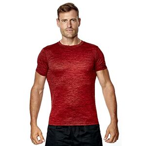 Athletic Sportswear Mens Gym T-Shirts Fitness Running Exercise Sports Top Active Cool Tee (2XL, Red)
