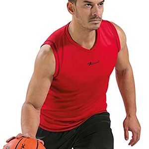 Asioka 184/17 Unisex Adult Sleeveless Basketball Jersey, 184/17 Rojo XXL, red, XXL