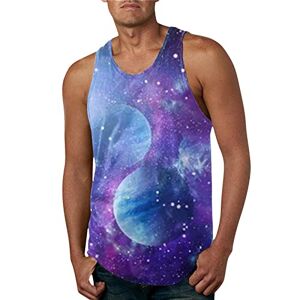 Mens Printing Beach Vest Tshirt Casual Sleeveless Yoga Soft Sports Top