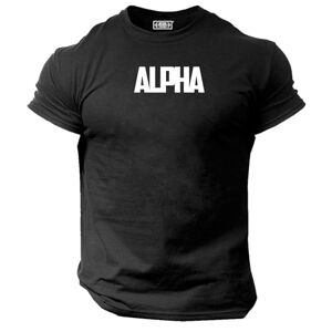Sonswitharthritisprivatelimited Alpha T Shirt Gym Clothing Bodybuilding Training Workout Exercise Boxing MMA Gymwear Top (UK, Alpha, XL, Regular, Regular, Navy)