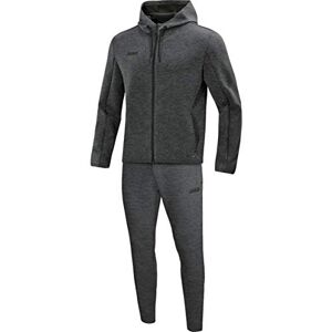 JAKO Premium Basics M9729 Women's Tracksuit with Hood, Mottled Charcoal Grey, Size 12