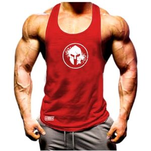 Sonswitharthritisprivatelimited Blooded Spartan Vest Gym Clothing Bodybuilding Training Workout Exercise MMA Boxing Gift Tank Top (UK, Alpha, M, Regular, Regular, RED)