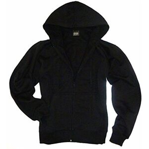 Army And Workwear Mens Plain Black Zip Up Hooded Fleece Top Bodybuilders, Gym, Tracksuit, Yoga