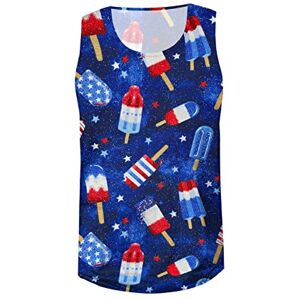 Generic Muscle Shirt Men's Independence Day Sports Tank Tops for Men Athletic Gym Bodybuilding Fitness Sleeveless Shirts for Beach Running Training Men's Watches, blue, XXXX-Large