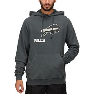 Recovered NFL Men's Hooded Sweatshirt - Buffalo Bills American Football Hoodies - Pullover Hoody with Draw Cords & Kangaroo Pockets for Sports Gym Hoodies Black- XL