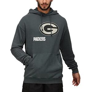 Recovered NFL Hooded Sweatshirt - Green Bay Packers Men Cotton Football Hoodie Jackets Pullover Front Pockets for Sports Gym Workout Jogging Black-XXL