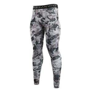 ARSUXEO Mens Running Leggings Compression Tights Gym Pants Base Layer Sport Legging K3 Color Mi Gray Size L