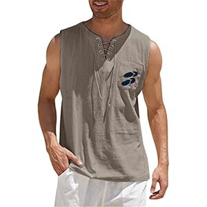 Mens Clothes Sale Clearance Designer Polo Shirts Men's Sleeveless Vests with Round Neck Quick Dry Airy Sun Protection Tank Top Gym Sport Casual Vest Training Running Top Tank top Mens Men Rash Vest Men Winter Clothes (Dark Gray, XL)