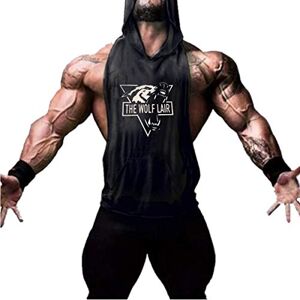 Cabeen Men's Gym Tank Tops Bodybuilding Hoodie Stringer Fitness Sleeveless Vest Shirts Black