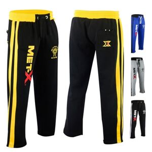Met-X Men's Joggers Sweatpants, Mens Tracksuit Bottoms, Joggers for Men UK, Running Trousers Mens Yoga Pants Gym Wear Track Suit Jogging Bottoms (S, Black/Yellow)