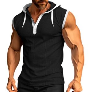 Generic Men's Offer Sleeveless Vest for Men, Men's Jumpers, Casual, Fitness, Sports, Loose Hooded Sweatshirt, Polo Shirts Cheap, black, XL