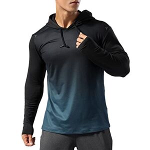 Muscle Alive Mens Thermal Lined Athletic Hoodie Pullover Long Sleeve Sweatshirts of Workout Running for Winter and Autumn Gradual Blue XL