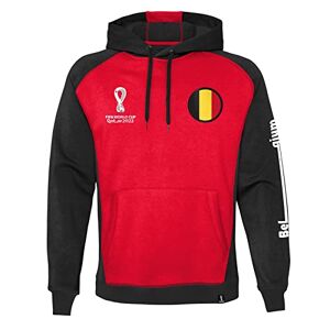 Official FIFA World Cup 2022 Overhead Hoodie, Men's, Belgium, Small Red/Black