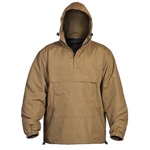 MIL-TEC Lightweight Summer Jacket Windproof Waterproof Tactical Combat Mens Anorak Hooded Jacket with Fleece COYOTE, SIZE XL